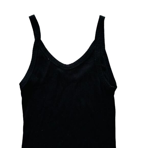 LNA Crisselle Mini Dress Tank Black Wide Ribbed Size Small Bodycon Fitted - Picture 5 of 5